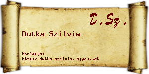 Dutka Szilvia névjegykártya